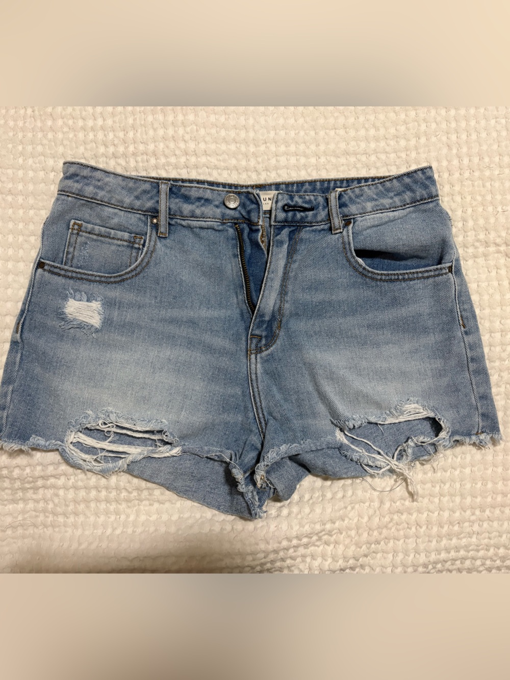 PacSun Light Blue Ripped Denim Shorts